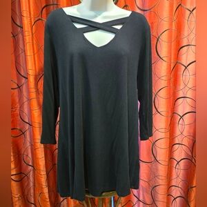 🖤 Soft Surroundings 🖤 Elegant Knit Black Top / Tunic Lg